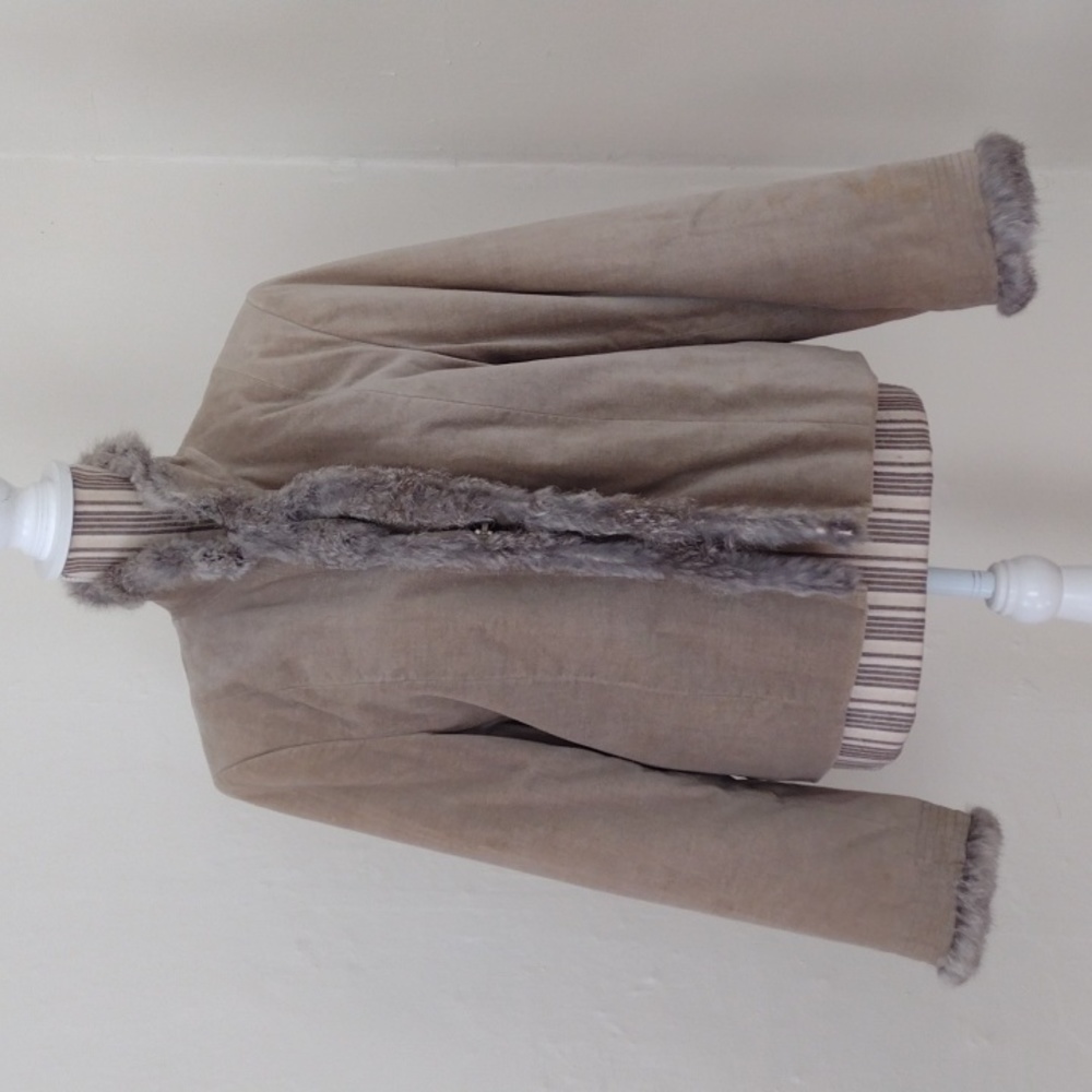 Spanner Vintage Tan Faux Fur Trim Super Soft Jacket